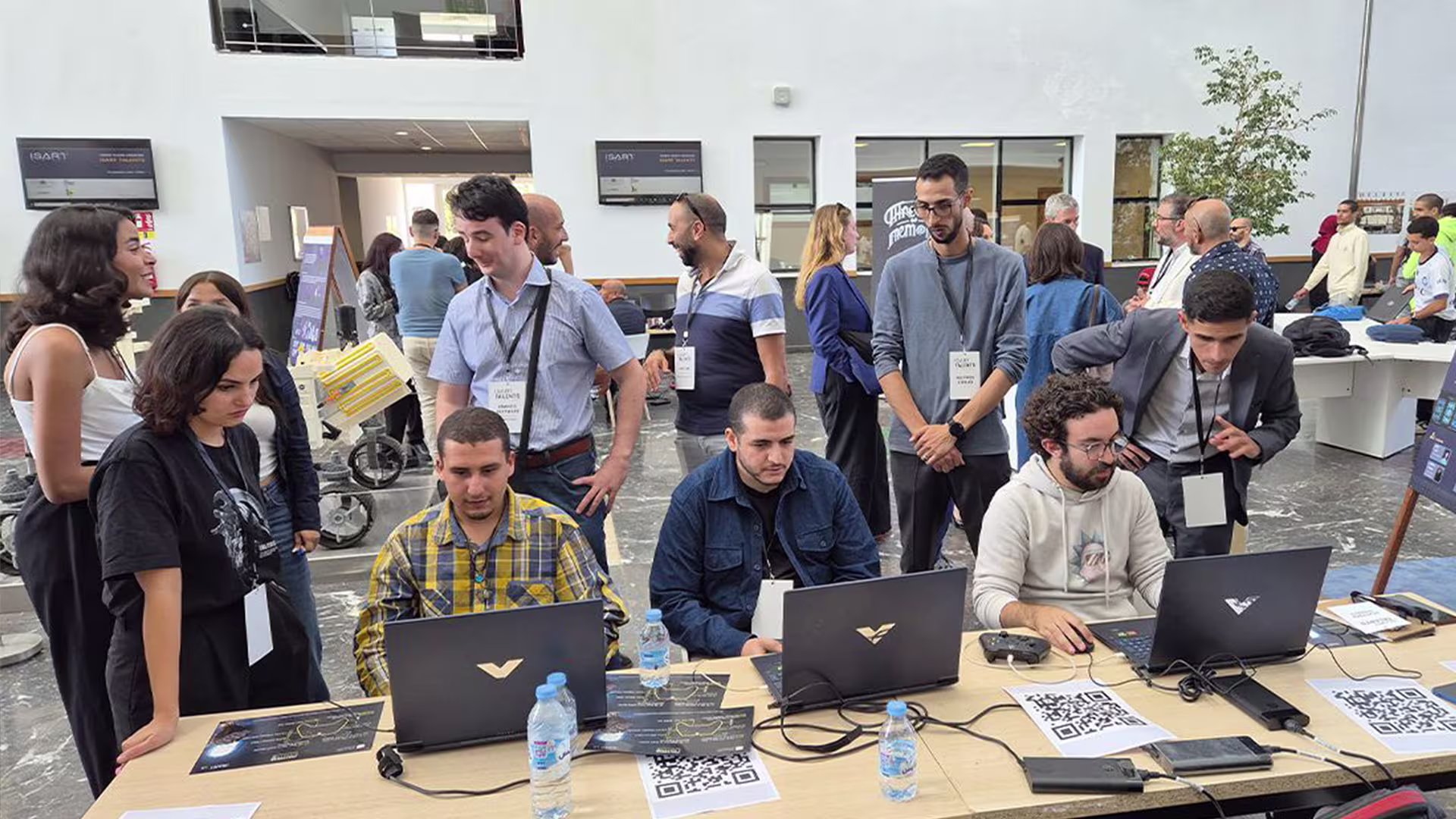 Students playtesting Lost In SalaColonia during the showcase